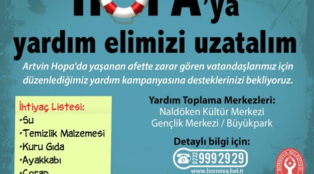 Bornova’dan Hopa’ya yardım eli uzanıyor