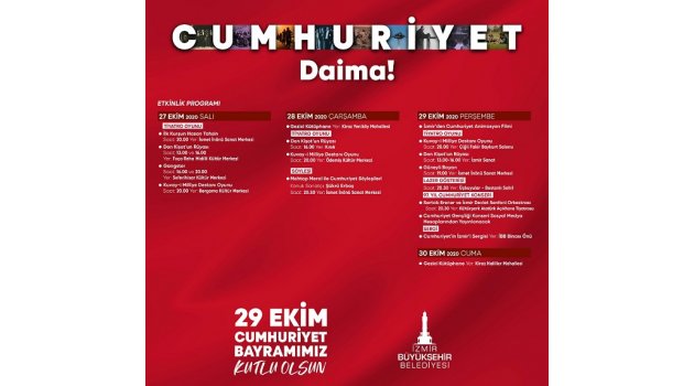 İzmir Büyükşehir Belediyesi 29 Ekim programını açıkladı