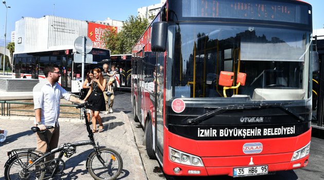 İzmir'de katlanır bisikletlere otobüs izni 